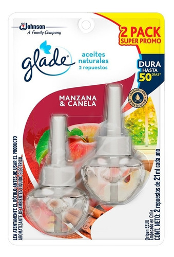 Glade Repuesto Aceites Naturales Manzana Y Canela 2un