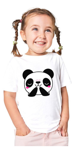 Playera Panda Osito Alegre Cute Animado Personalizada Niños