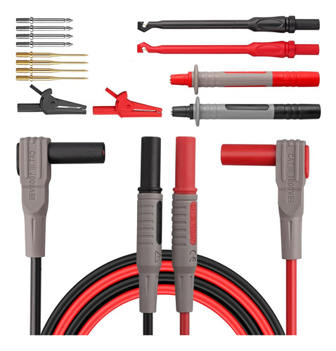 Allmeter Kit De Cables De Prueba De Multímetro De 18 Uds. De