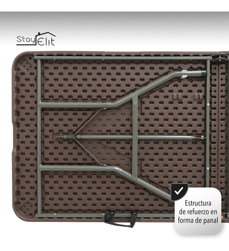 Imagen 8 de 10 de Mesa Plegable Portafolio Tipo Ratan Mimbre 1.80m Resistente