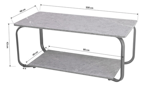 Mesa De Centro Rectangular Para Sala Mesa De Té Bossa Oslo