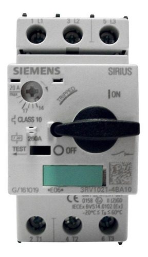 Guardamotor Siemens 14.-20.0 Amp 6.6hp 220/440v 3rv1021-4ba1
