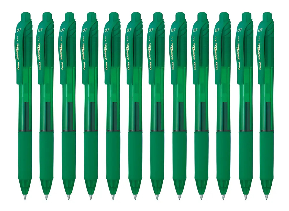 Bolígrafo Retráctil Pentel Energel-x Bl107 Tinta Gel Líquida Color de la tinta Verde
