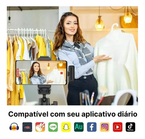 . Ulanzi J12 Micrófono Lavalier Inalámbrico Smartphone Usb