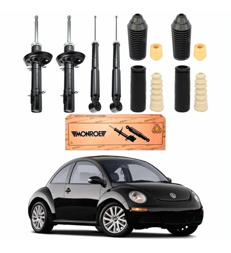 Kit 4 Amortecedor New Beetle 2011 2012 Monroe + Kit