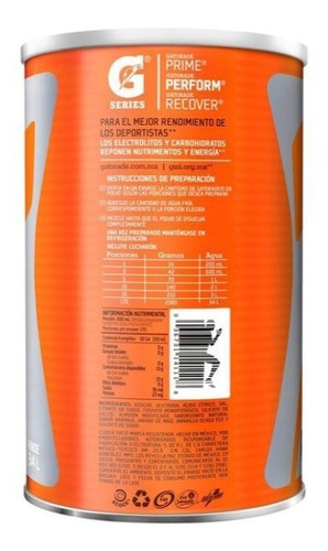 Gatorade En Polvo Rinde 34 L De 2.38 Kgs Sabor Naranja