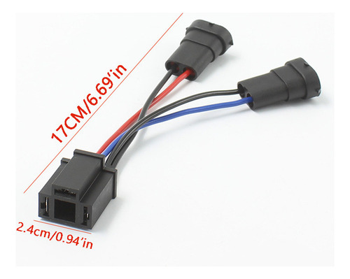 1 Par De Adaptadores Macho H9/h11 A Conector Hembra H4 De 3