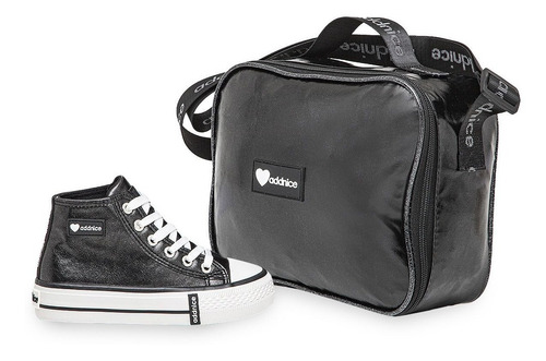 Imagen 1 de 10 de Zapatillas Botitas Addnice Vulcan Metalic + Bolso Kids Niña