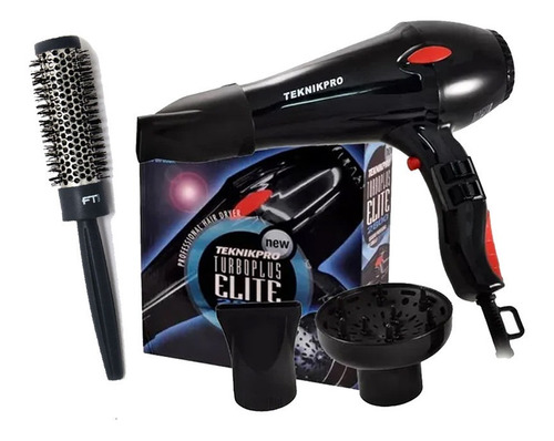 Secador Pelo Teknikpro Turboplus Elite + Cepillo Brushing