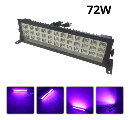 Luz Negra Uv Led Ultravioleta Reflector Fluorescente 72w