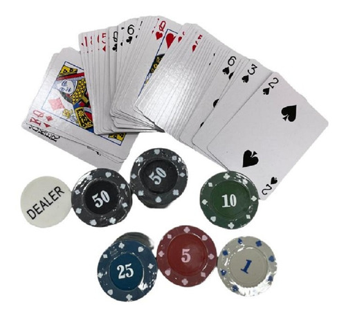 Fichas Poker Juego Poker 92 Cartas Fichas Poker 120 Fichas | Cuotas sin  interés