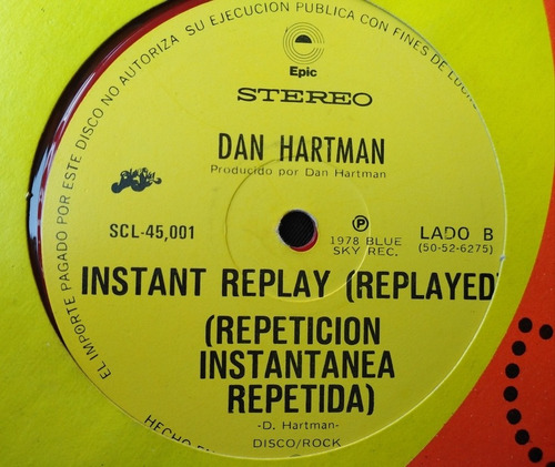 Dan Hartman - Instant Replay = Repeticion Instantanea (Usado)
