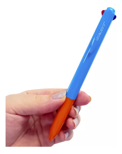 Caneta Retrátil 4 Cores 1.0mm Esferográfica Leo E Leo Exterior Azul
