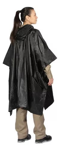 Poncho de lluvia para mujer de 32 grados (negro L/XL), Negro 