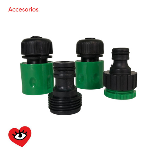 Kit Pistola Riego Manguera Regador Manual Accesorios Acoples