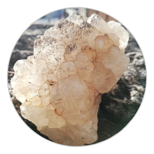 Drusa Cuarzo Cristal Con Pirolusita 7x5x5 Cm 184grs 