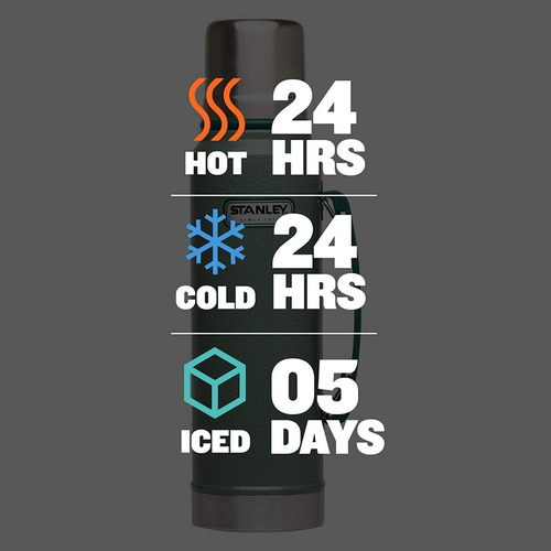 Imagen 4 de 7 de Termo Stanley Vintage 1l Rudo Agarre 24 Frio O Caliente