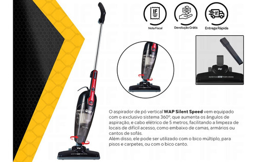 Imagem 2 de 5 de Aspirador De Pó Vertical 2 Em 1 1000w Silent Speed Wap