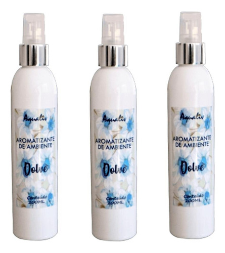 Kit 3 Aromatizador De Ambientes Aroma Dolve Frasco 200ml