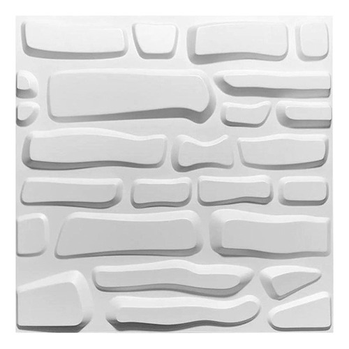 Panel Para Decorar Estilo 3d Pvc Pared 10 Piezas Decoform Color Blanco Piedra