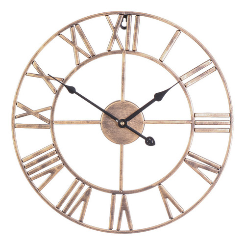 Reloj De Pared Vintage Grande Con Números Romanos De Metal P