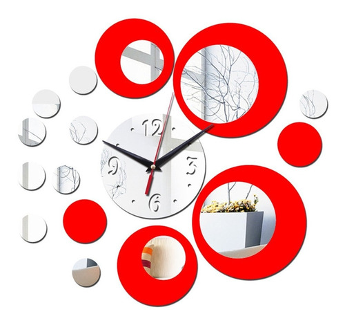 Reloj De Pared 3d Decoración Hogar Adhesivo Acrilico Platos