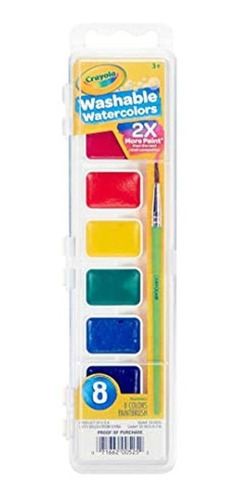 Crayola Acuarelas Pintura Lavable 8 Colores Primarios