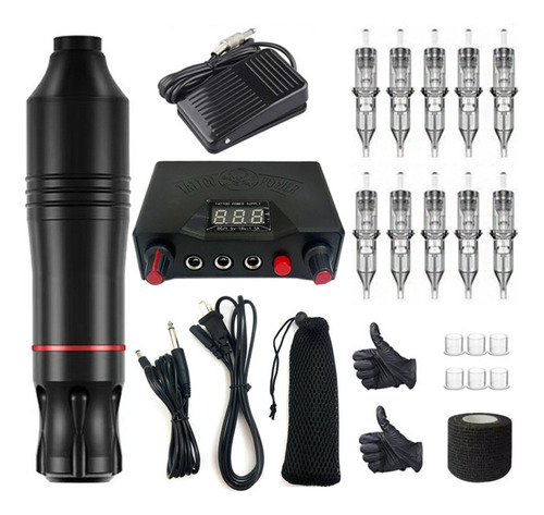 Kit Completo De Máquinas De Tatuaje Mini Power Tattoo Equipm