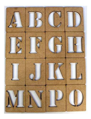 Molde Alfabeto Stencil 5cm Letras Numeros Feito De Madeira