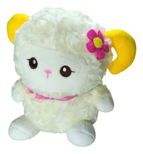 Ovelha Bebê De Pelúcia Com Chifrinhos Fofinha 21cm