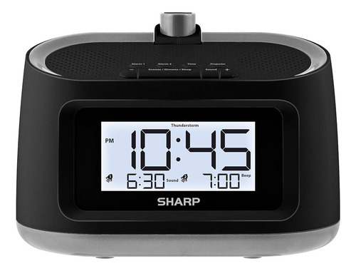 Sharp Lcd Y Reloj Despertador De Proyección Con 8 Relajantes