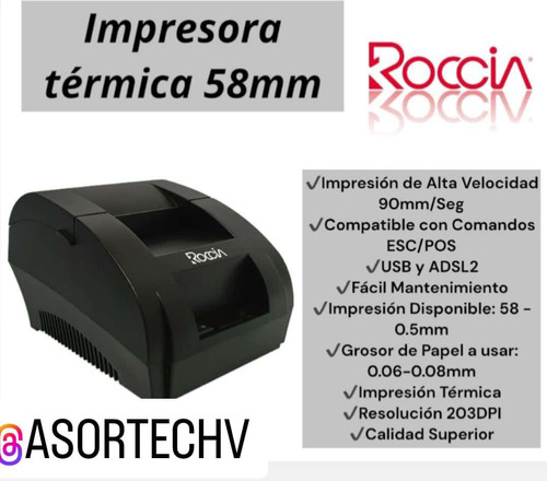 Impresora Térmica Roccia 58mm