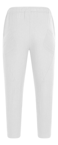 Pantalón Corto Para Hombre, Color Liso Y Cordón De Lino, Est
