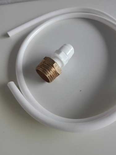 Imagen 2 de 6 de Conector De 1/2 A 1/4 Recto Dispenser Agua + 4 Mts Manguera