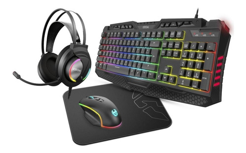 Kit Gamer 4 En 1 Krom Kritic Pad Mouse Audifonos Teclado