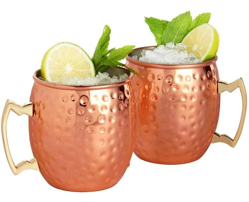 Set 2 Vasos Jarras Mug Cobre Premium Coctel Tragos Barra Bar