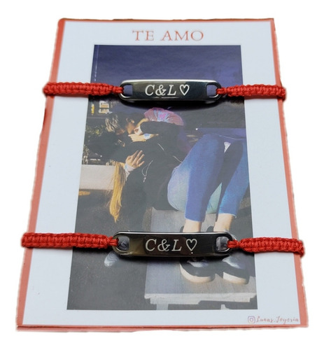 Pulseras Hilo Rojo Del Destino Grabadas Novios Pareja Novia