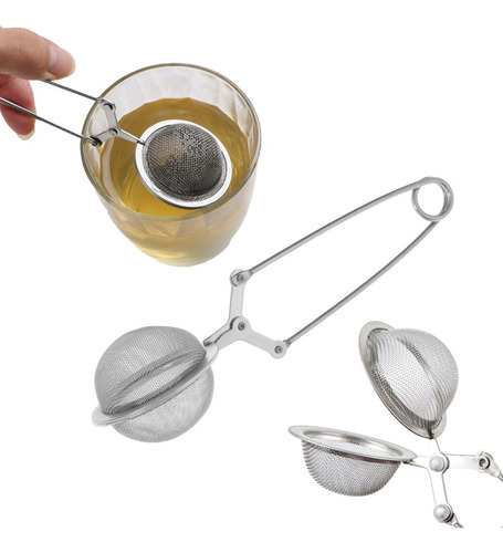 Kit 3 Infusores De Chá Inox Coador Peneira Ervas Com Cabo