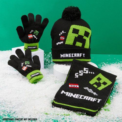 Set De Accesorios De Invierno Para Niños De Minecraft: Gorro