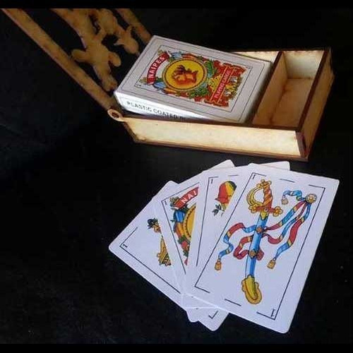 Imagen 2 de 3 de 50 Cajas Souvenirs Truco Naipes Chin Chon Madera Fibrofacil