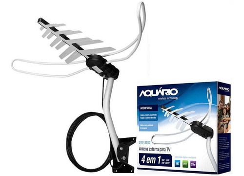 Antena Tv Digital Externa 4 Em 1 Vhf/uhf/fm/hdtv Dtv-3000,