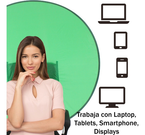 Fundo de tela verde Chroma Key 140 cm redondo dobrável