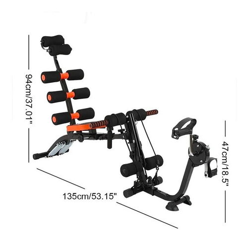 Imagen 3 de 8 de Banco Maquina De Ejercicio Abdominales Six Pack Care 6 En 1