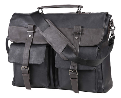 Bolsa De Mensajero De Cuero Para Hombre, 17.3 Pulgadas, Bols