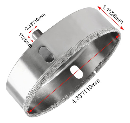 Broca Copa Diamantada 110mm Para Vidrio,azulejo,mármol