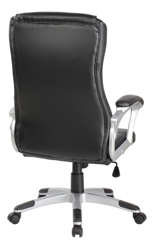 Imagen 4 de 4 de Silla De Oficina Gerencial Presidencial En Cuero Color Negro