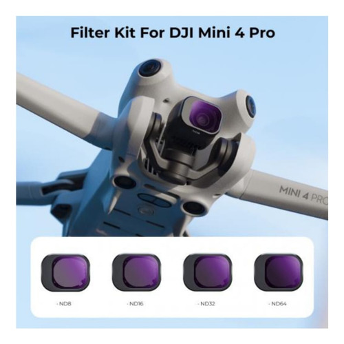 Kit Filtro Nd8+ Nd16+ Nd32+ Nd64 Para Drone Mini 4 Pro K&f