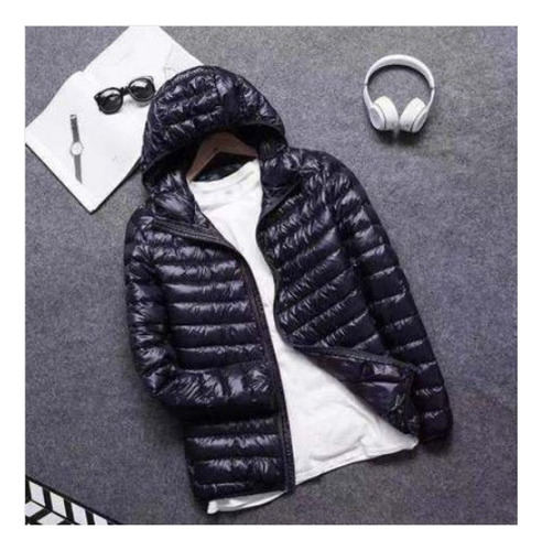 Chamarra De Invierno Ultraligera Con Capucha Para Hombre