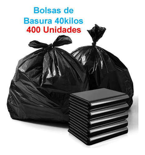 Bolsa Negra Basura 40 Kilos Calibre 14 Extra Fuerte Paq 400
