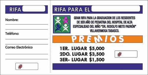 150 Boletos Para Rifa A Color Envío Gratis